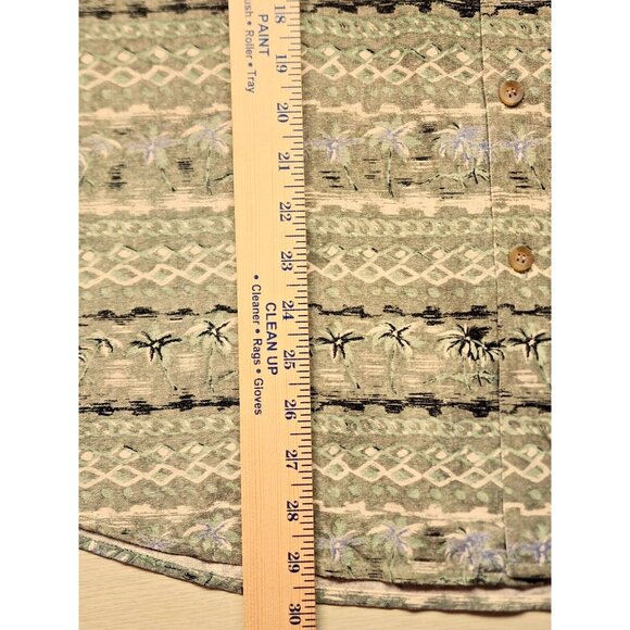 SHIRT-MEN-FIELD AND STREAM-SHORT SLEEVE-100% SILK-GREEN-LIGHT WEIGHT-SIZE LARGE - Picture 11 of 13